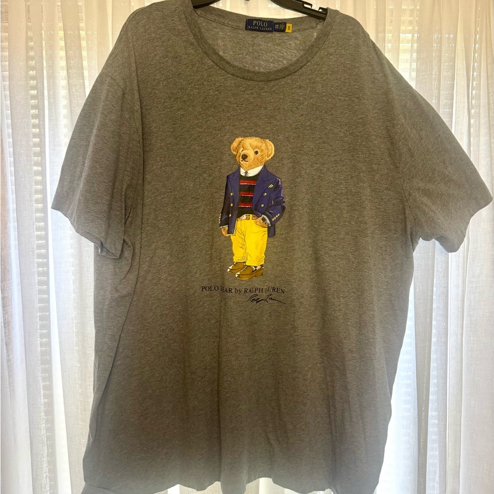 Ralph Lauren Gray Tee with Bear Design
